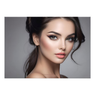 Mode portret van vrouwenkunst foto afdruk