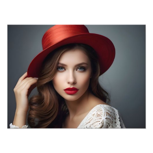 Mode portret van vrouwenkunst foto afdruk (Voorkant)