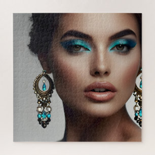 Mode portret van vrouwenkunst legpuzzel