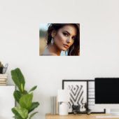 Mode portret van vrouwenkunst poster (Thuiskantoor)