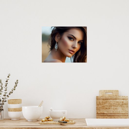 Mode portret van vrouwenkunst poster (Keuken)