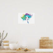 Mode portret van vrouwenkunst poster (Keuken)