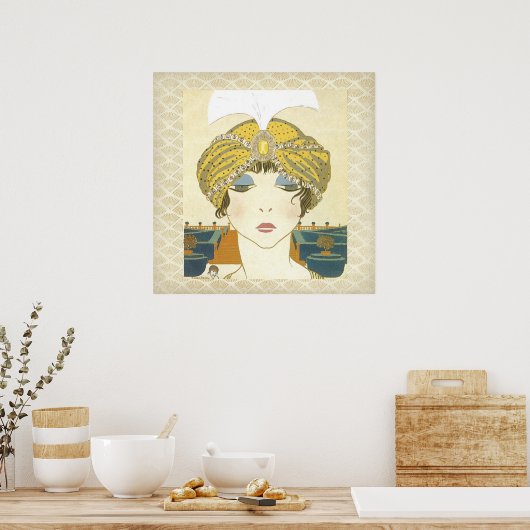 Mode Poster geturbine Poiret 1900s (Keuken)