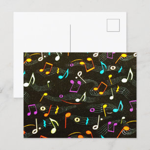 Mode-printontwerp met muziekthema briefkaart
