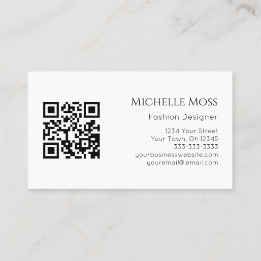 Mode QR code Buttonnen Professioneel Naaien Visitekaartje (Achterkant)