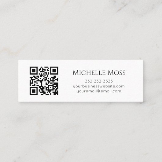 Mode QR code Naaien Eenvoudige Buttonnen Professio Mini Visitekaartje (Achterkant)