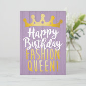 Mode Queen Happy Birthday Kaart (Staand voorkant)