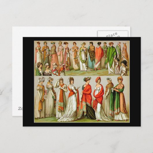 Mode, Regency Shawls, 1888 Briefkaart (Voorkant / Achterkant)