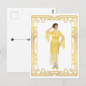 Mode Roaring 20s Flapper Evening Gown Briefkaart (Voorkant / Achterkant)