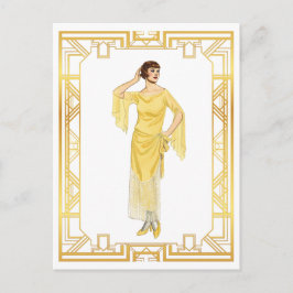  Mode Roaring 20s Flapper Evening Gown Briefkaart