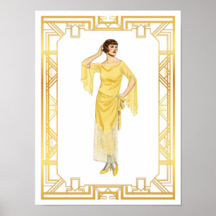  Mode Roaring 20s Flapper Evening Gown Poster