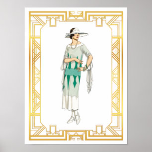  Mode Roaring 20s Gatsby Era Dress Poster