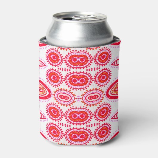 Mode Rode Folklore Boho Design Blikjeskoeler (Blikje Voorkant)