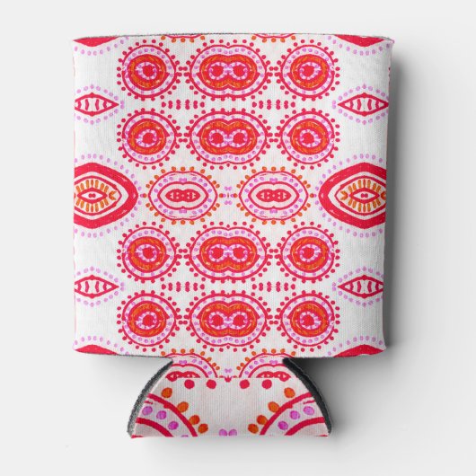 Mode Rode Folklore Boho Design Blikjeskoeler (Voorkant)