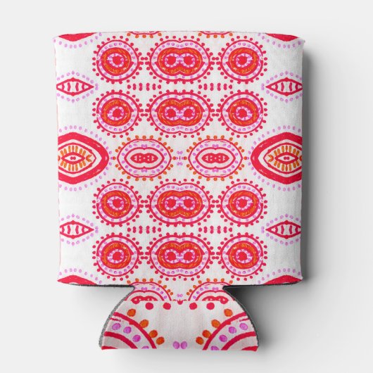 Mode Rode Folklore Boho Design Blikjeskoeler (Achterkant)