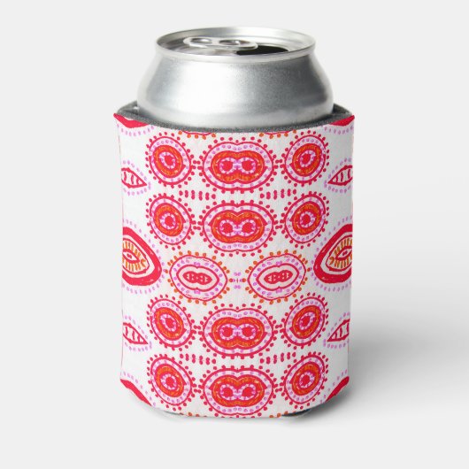 Mode Rode Folklore Boho Design Blikjeskoeler (Blikje Achterkant)