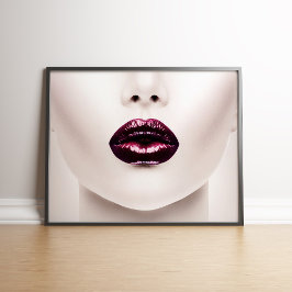 Mode rode lips afdrukken poster