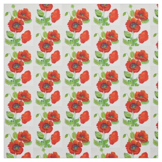 Mode rode papaver stof (Swatch)