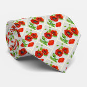 Mode rode papaver stropdas (Opgerold)