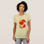 Mode rode papaver t-shirt (Voorkant volledig)