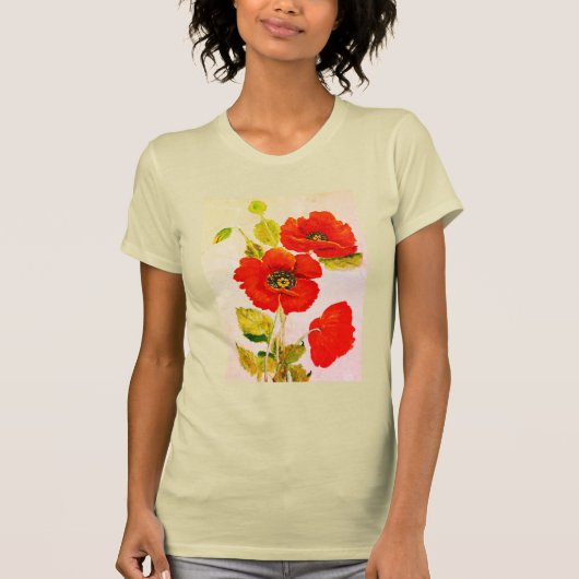 Mode rode papaver t-shirt (Voorkant)