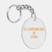 mode rond dubbele sleutelhanger (Voorkant Links)