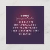 Mode Roos Gold Mannequin Burgundy Seamstress Vierkante Visitekaartje (Achterkant)