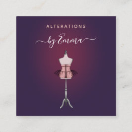 Mode Roos Gold Mannequin Burgundy Seamstress Vierkante Visitekaartje
