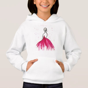 Mode roze aquarel meisjesachtige jurk meisjesachti