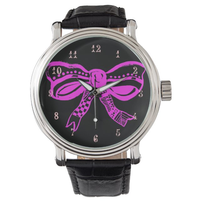 Mode roze boog horloge (Voorkant)