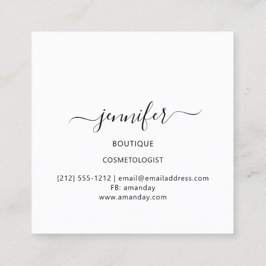 Mode Roze Floral Boutique Logo Gold Vierkante Visitekaartje (Achterkant)