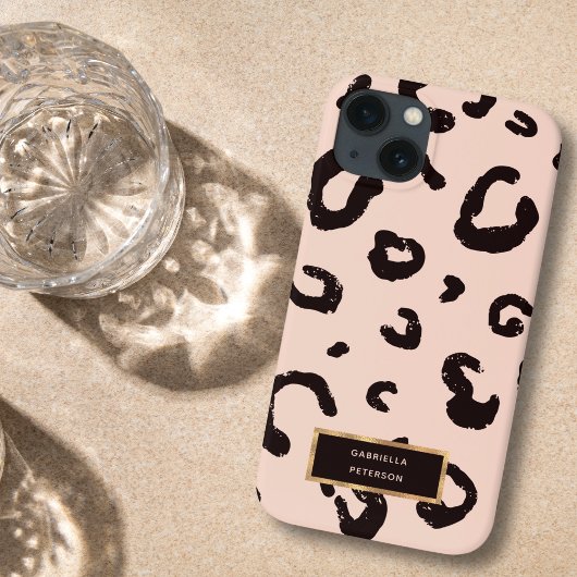 Mode Roze Leopard & Goud Lijst Case-Mate iPhone Case