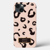 Mode Roze Leopard & Goud Lijst Case-Mate iPhone Case (Achterkant)