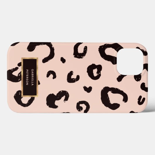 Mode Roze Leopard & Goud Lijst Case-Mate iPhone Case (Achterkant (horizontaal))