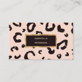 Mode Roze Leopard Goud Lijst Visitekaartje (Voorkant)