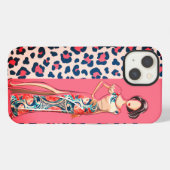 Mode Roze Luipaard iPhone Hoesje (Achterkant horizontaal)