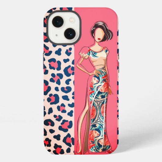 Mode Roze Luipaard iPhone Hoesje (Achterkant)
