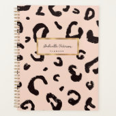 Mode Roze Luipaard Patroon & Script Naam Planner (Voorkant)