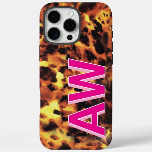 Mode Roze Monogrammed Tortoiseshell Case-Mate iPhone Case (Achterkant)