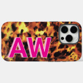 Mode Roze Monogrammed Tortoiseshell Case-Mate iPhone Case (Achterkant (horizontaal))