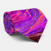 Mode Roze Paarse Rode Swirl Marmer Stropdas (Opgerold)