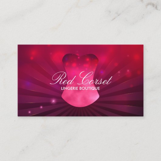 Mode Roze Rood Lux Corset Ondergoed Visitekaartje (Voorkant)