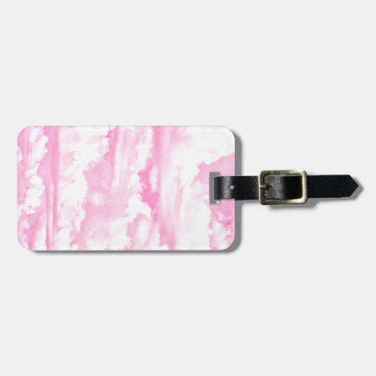 Mode roze wolken achtergrond bagagelabel (Voorkant horizontaal)
