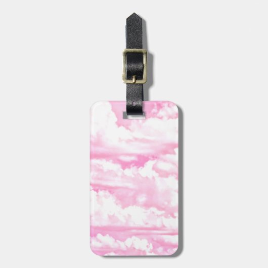 Mode roze wolken achtergrond bagagelabel (Voorkant verticaal)