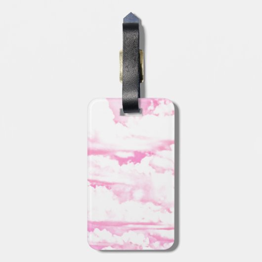 Mode roze wolken achtergrond bagagelabel (Achterkant verticaal)