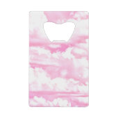 Mode roze wolken achtergrond creditkaart flessenopener (Voorkant)