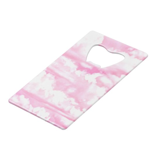 Mode roze wolken achtergrond creditkaart flessenopener (Achterkant Gekanteld)