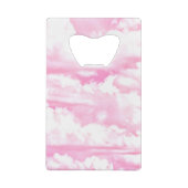 Mode roze wolken achtergrond creditkaart flessenopener (Achterkant)