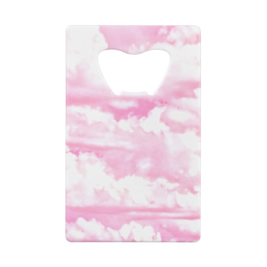 Mode roze wolken achtergrond creditkaart flessenopener (Achterkant)