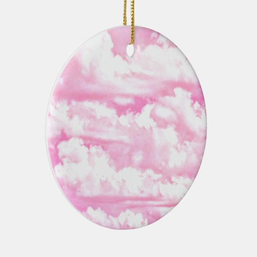 Mode roze wolken achtergrond keramisch ornament (Rechts)